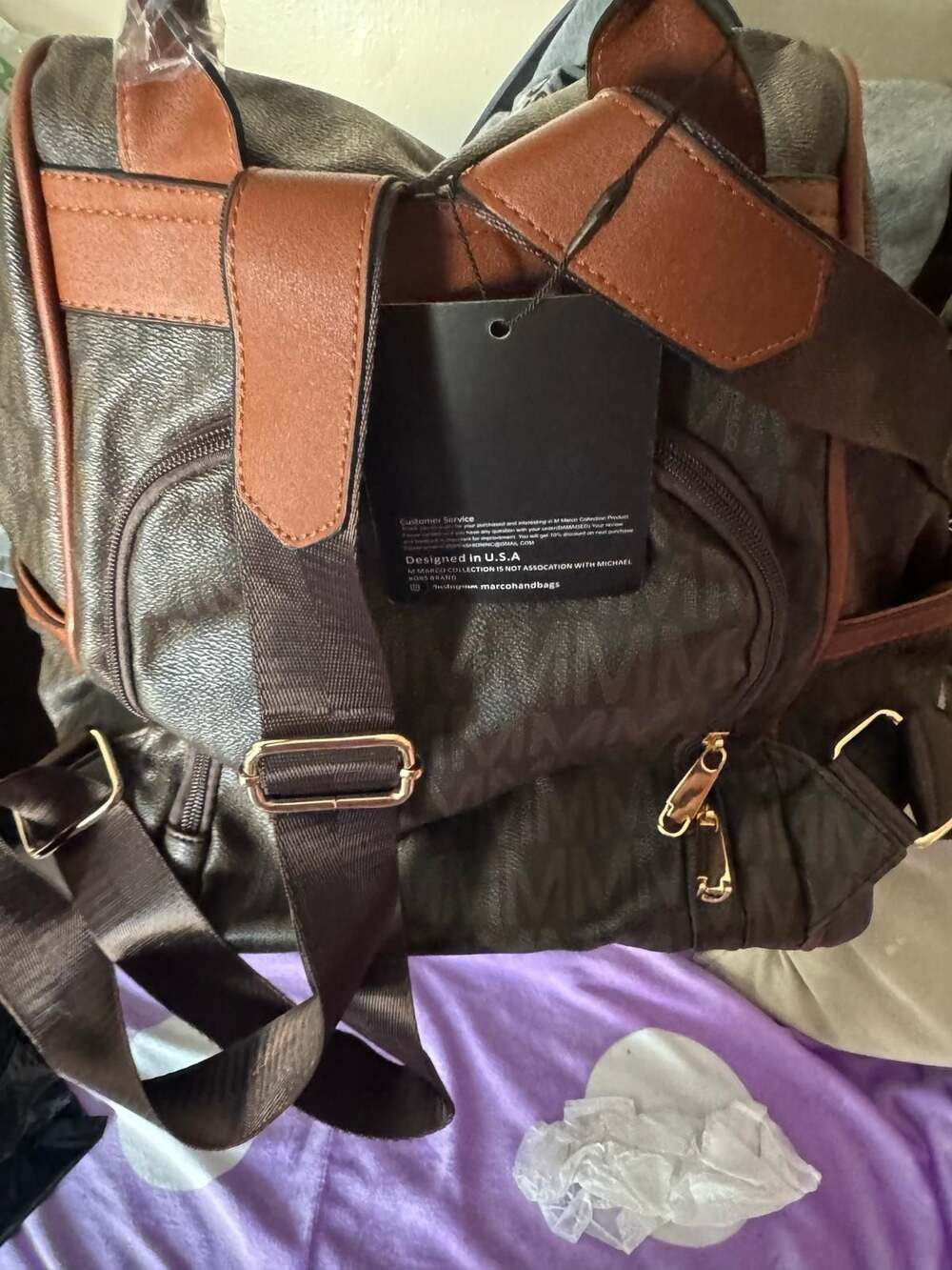Unisex Basic Pattern Backpack - Picture 3 of 3